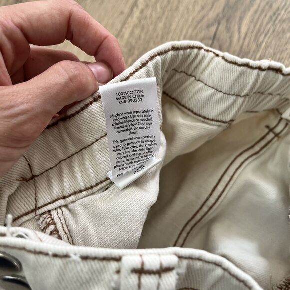 PacSun Pants Womens Small Beige Cargo Pants Pocket Elastic Snap Casual Ladies XS - Picture 5 of 8